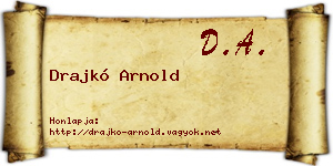 Drajkó Arnold névjegykártya